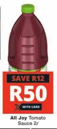 Checkers All Joy Tomato Sauce 2L offer