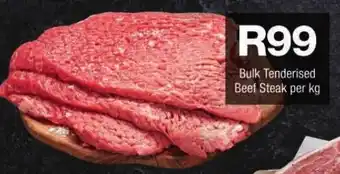 Checkers Bulk Tenderised Beef Steak per kg offer