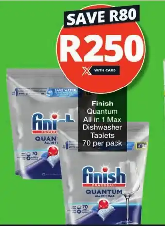 Checkers Finish Quantum All in 1 Max Dishwasher Tablets 70 per pack offer