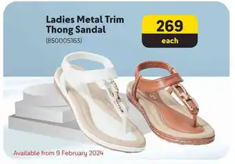 Makro Ladies Metal Trim Thong Sandal offer