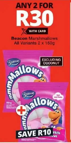 Checkers Beacon Marshmallows All Variants 2 x 150g offer