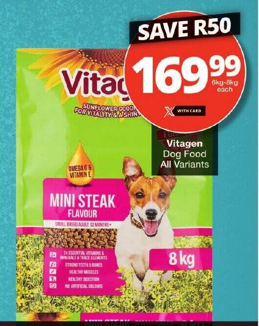 Vitagen Dog Food All Variants offer at Checkers