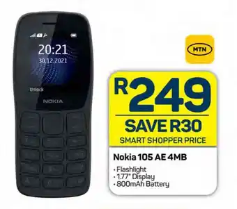 Pick n Pay Nokia 105 AE 4MB offer