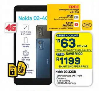 Pick n Pay Nokia 02 32GB offer