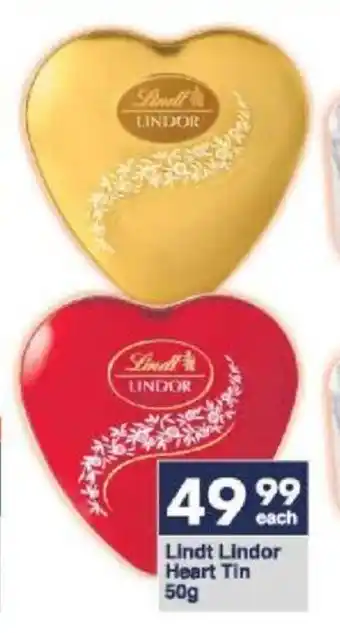 President Hyper Lindt Lindor Heart Tin 50g offer