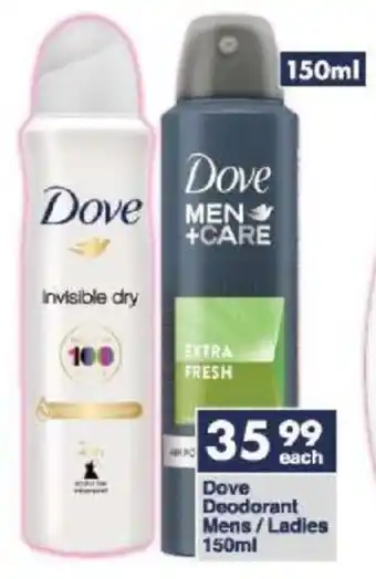 President Hyper Dove Deodorant Mens/Ladies 150ml offer