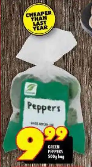 Shoprite GREEN PEPPERS 500g bag offer