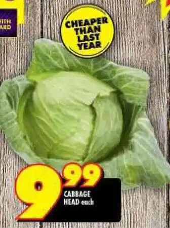 Shoprite CABBAGE HEAD each offer