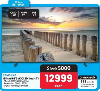 Makro SAMSUNG 165 cm (65") 4K QLED Smart TV offer