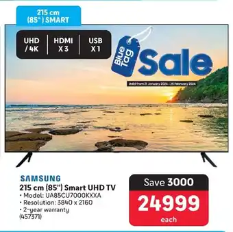 Makro SAMSUNG 215 cm (85") Smart UHD TV offer