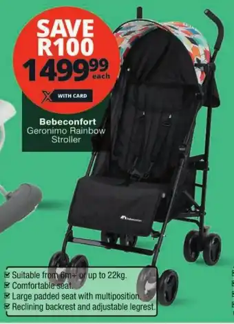 Checkers Bebeconfort Geronimo Rainbow Stroller offer