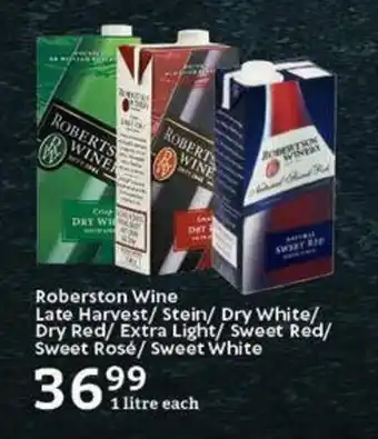Oxford Freshmarket Roberston Wine Late Harvest/ Stein/ Dry White/ Dry Red/ Extra Light/ Sweet Red/ Sweet Rosé/ Sweet White offer