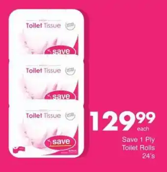 Save Hyper Save 1 Ply Toilet Rolls 24's offer