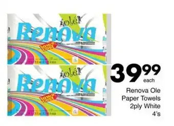 Save Hyper Renova Ole Paper Towels 2ply White 4's offer