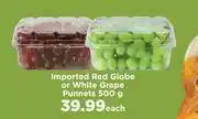 Food Lover's Market Imported Red Globe Or White Grape Punnets-500g Each offer