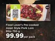 Food Lover's Market Food Lover's Pre Cooked Asian Style Pork Loin Ribs-750g Per Pack offer