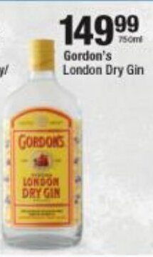 Checkers Liquor Shop Gordon's London Dry Gin 750ml offer