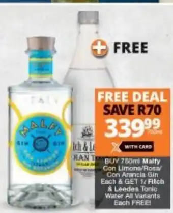 Checkers Liquor Shop Malfy Gon Limone/Rosa/Con Arancia Gin 750ml offer