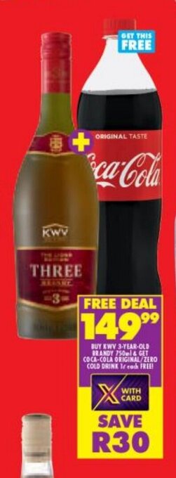 Shoprite Liquor KWV 3-Year-old Brandy 750ml offer