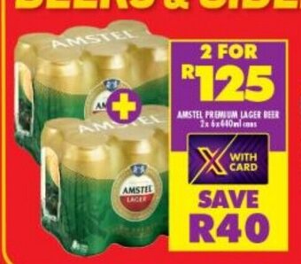 Shoprite Liquor Amstel Premium Lager Beer 2x 6x440ml cans offer