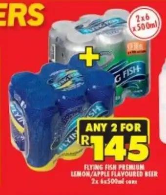 Shoprite Liquor Flying Fish Premium Lemon/Apple Flavoured Beer 2x 6x500ml cans offer