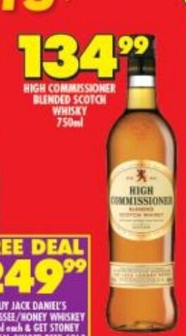 Shoprite Liquor High Commissioner Blended Scotch Whisky 750ml offer