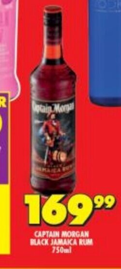 Shoprite Liquor Captain Morgan Black Jamaica Rum 750ml offer
