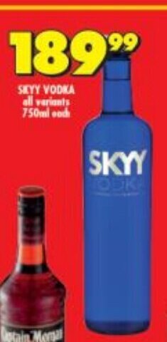 Shoprite Liquor Skyy Vodka All Variants 750ml each offer