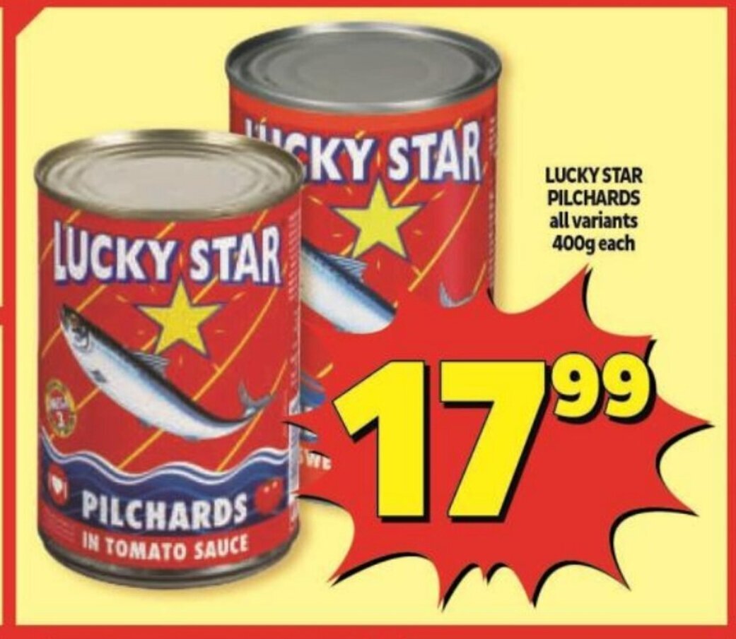 Lucky Star Pilchards All Variants 400g each offer at Usave