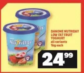 Usave Danone Nutriday Low Fat Fruit Yoghurt All Variants 1kg each offer
