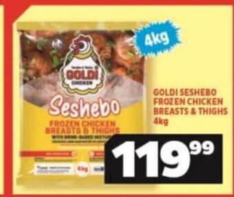 Usave Goldi Seshebo Frozen Chicken Breast & Thighs 4kg offer