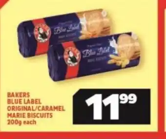 Usave Bakers Blue Label Original / Caramel Marie Biscuits 200g each offer