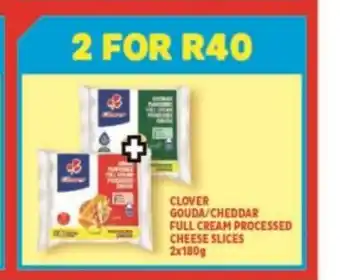 Usave Clover Gouda/Cheddar Full Cream Processed Cheese Slices 2x180g offer