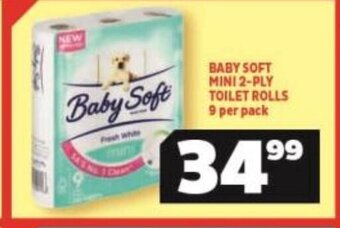 Usave Baby Soft Toilet Rolls 9 per pack offer