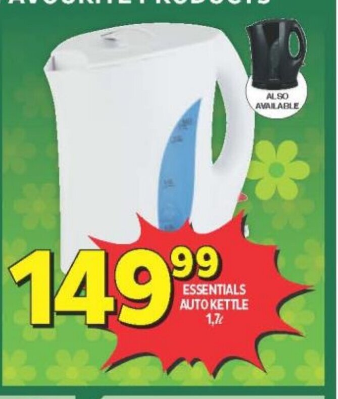 Essential Auto Kettle 1.7L offer at Usave