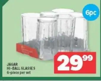 Jagar Hi-Ball Glasses 6-Piece per set