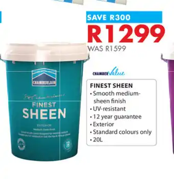 Chamberlain ChamberValue Finest Sheen 20L offer