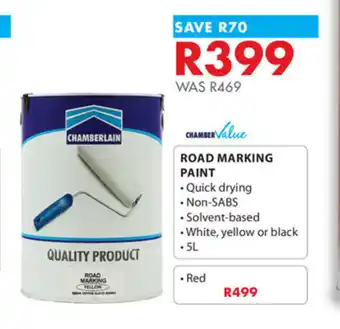 Chamberlain ChamberValue Road Marking Paint Solvent Based 5L offer