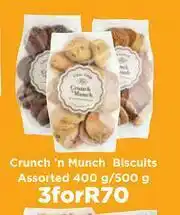 Food Lover's Market Crunch n Munch Biscuits Assorted-For 3 x 400g/500g offer