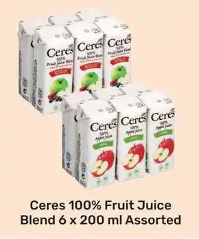 Game Ceres 100% Fruit Juice Blend 6 x 200ml Assorted offer