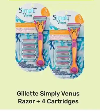 Game Gillette Simply Venus Razor + 4 Cartridges offer