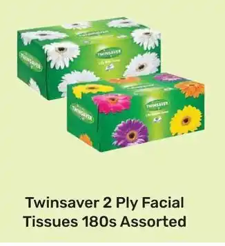 Game Twinsaver 2 Ply Facial Tissues 180s Assorted offer