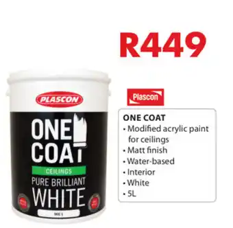 Chamberlain Plascon One Coat Water Based 5L offer