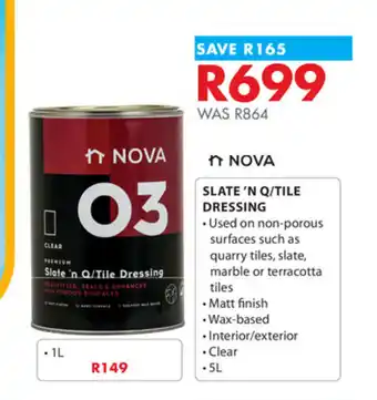 Chamberlain Nova Slate N Q/Tile Dressing Wax Based 5L offer