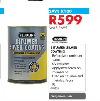 Chamberlain Alcolin Bitumen Silver Coating 5L offer