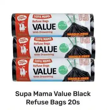 Game Supa Mama Value Black Refuse Bags 20s offer