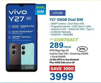 Incredible Connection Vivo Y27 128GB Dual SIM offer