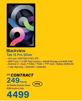 Incredible Connection Blackview Tab 15 Pro Silver offer