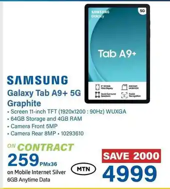 Incredible Connection SAMSUNG Galaxy Tab A9+ 5G Graphite offer