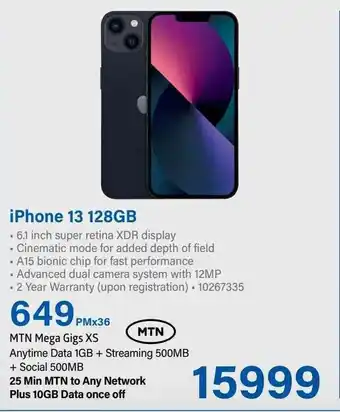 Incredible Connection iPhone 13 128GB offer